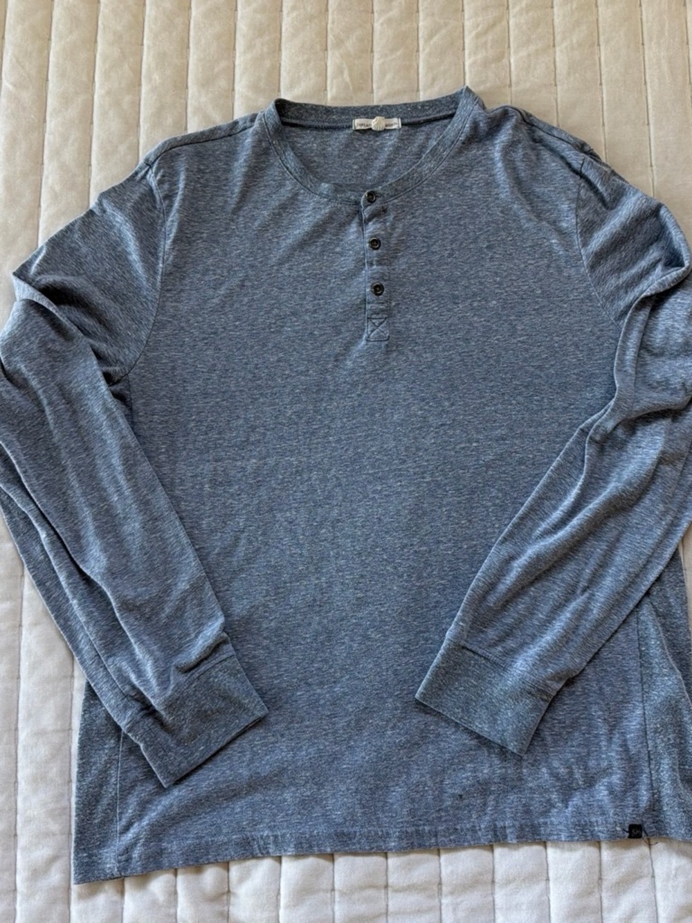 Threads 4 Thought Men's Long Sleeve Henley - Heather Gray Blue
